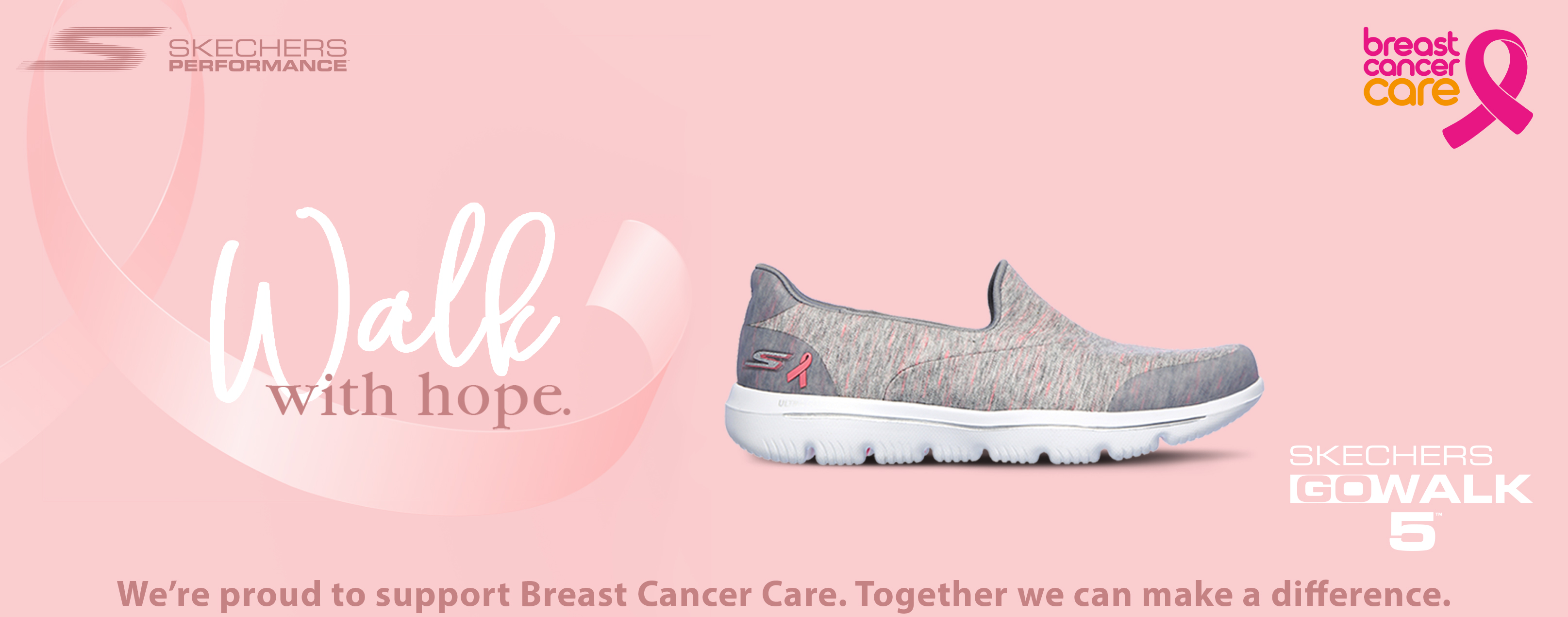 skechers go walk breast cancer awareness